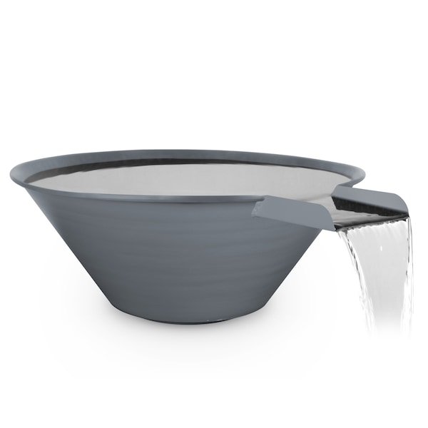 The Outdoor Plus 36 Round Cazo Water Bowl - Powder Coated Metal - Gray - OPT-R36PCWO-GRY - main